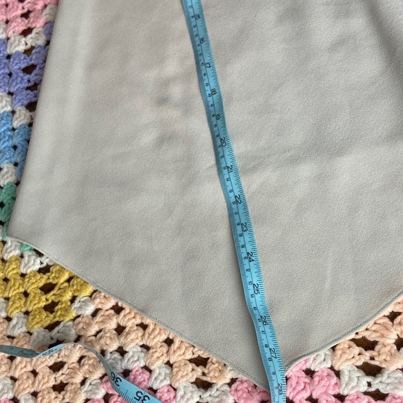 Vintage 90s Light Grey Asymmetrical Skirt Jacket Blazer Suit Medium M - Picture 7 of 10